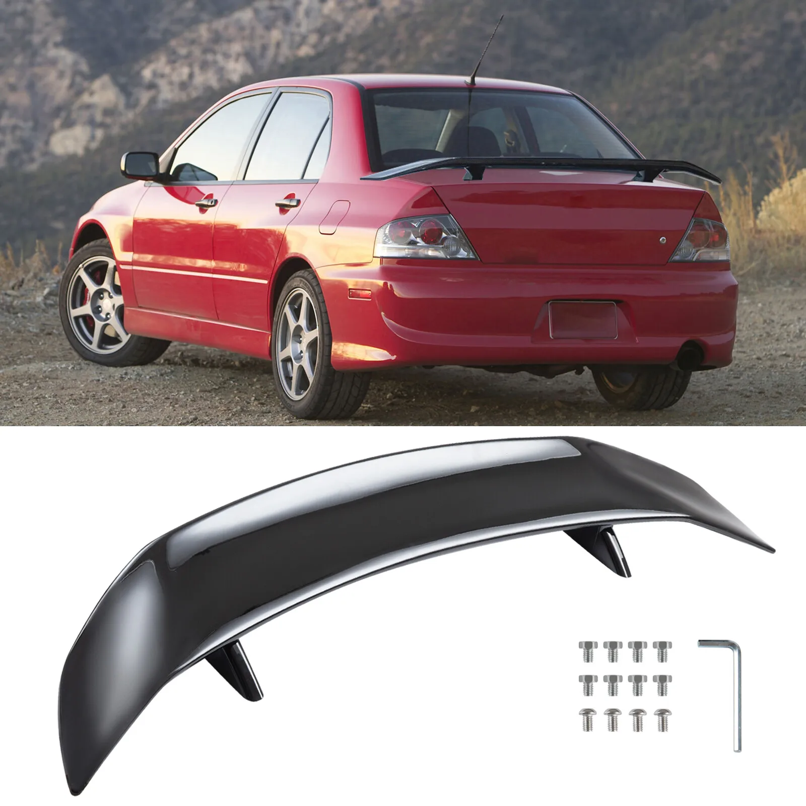 46" GT Racing Gloss Black Rear Trunk Spoiler Tail Wing For Mitsubishi Lancer EVO
46" GT Racing Gloss Black Rear Trunk Spoiler Tail Wing For Mitsubishi Lancer EVO