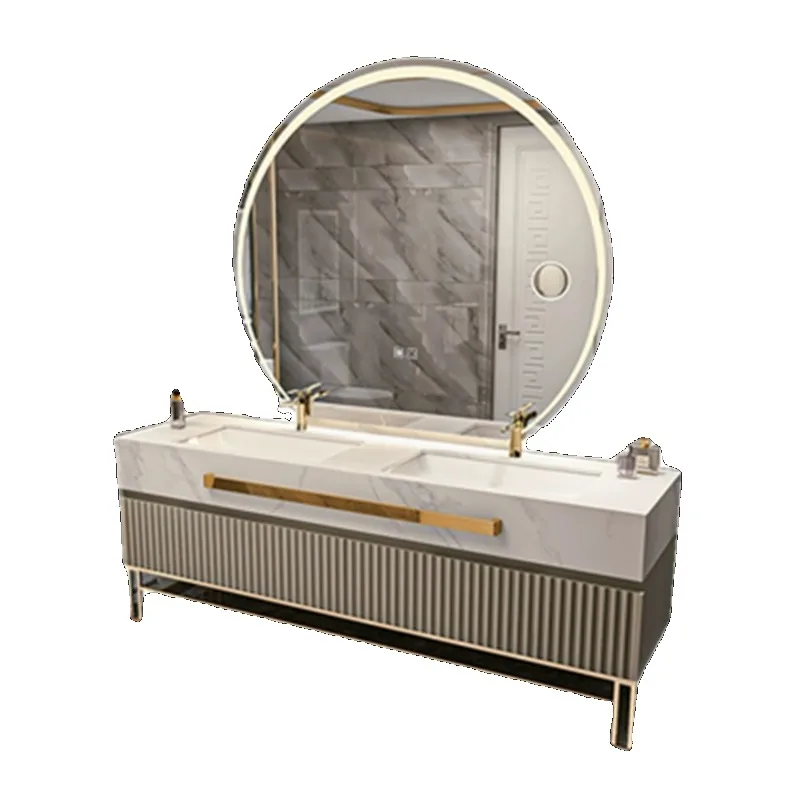 Rock slab bathroom cabinet seamless ceramic basin combination hotel style homestay washstand modern simple solid wood floor
Rock slab bathroom cabinet seamless ceramic basin combination hotel style homestay washstand modern simple solid wood floor