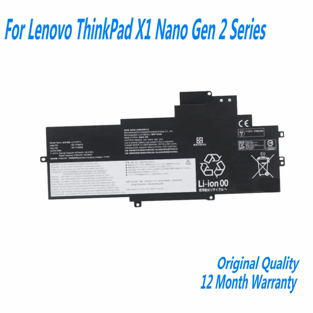 11.61V 4270mAh 49.57Wh L21M3P74 Laptop Battery For Lenovo ThinkPad X1 Nano Gen 2 Series 21E8 21E9 L21L3P74 L21D3P74 L21C3P74
11.61V 4270mAh 49.57Wh L21M3P74 Laptop Battery For Lenovo ThinkPad X1 Nano Gen 2 Series 21E8 21E9 L21L3P74 L21D3P74 L21C3P74