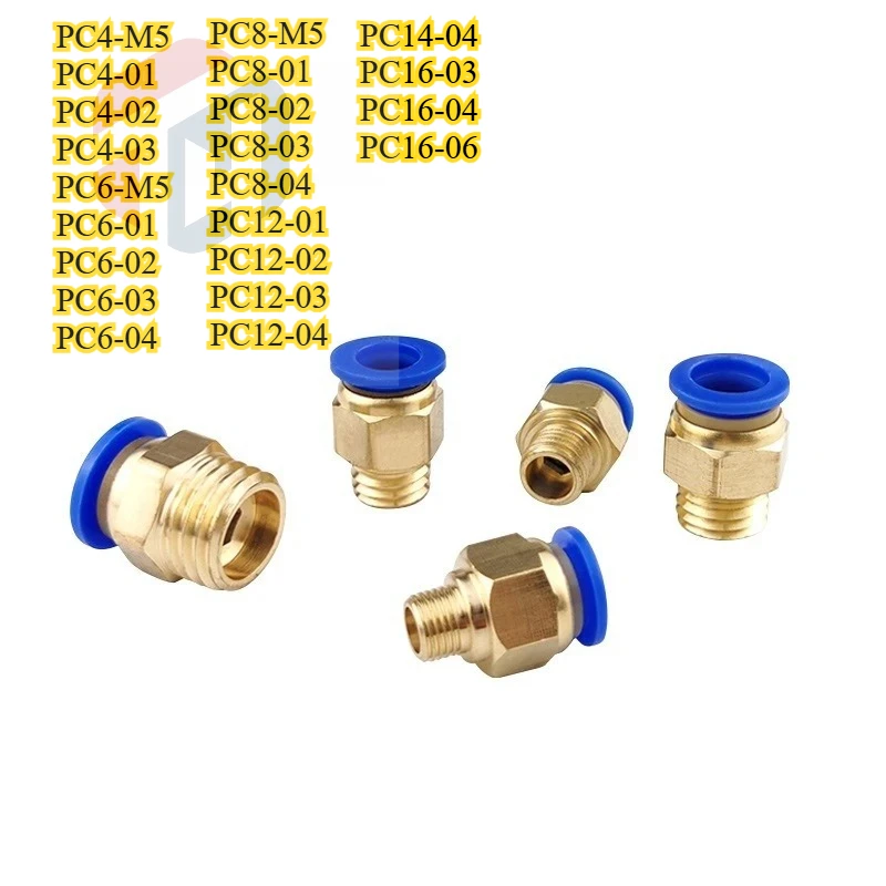 Pneumatic Parts Copper Male Thread Straight-through PC4/6/8/12/14/16-01/02/03/04 Quick Plug Connector Pneumatic Pipe Connector
Pneumatic Parts Copper Male Thread Straight-through PC4/6/8/12/14/16-01/02/03/04 Quick Plug Connector Pneumatic Pipe Connector