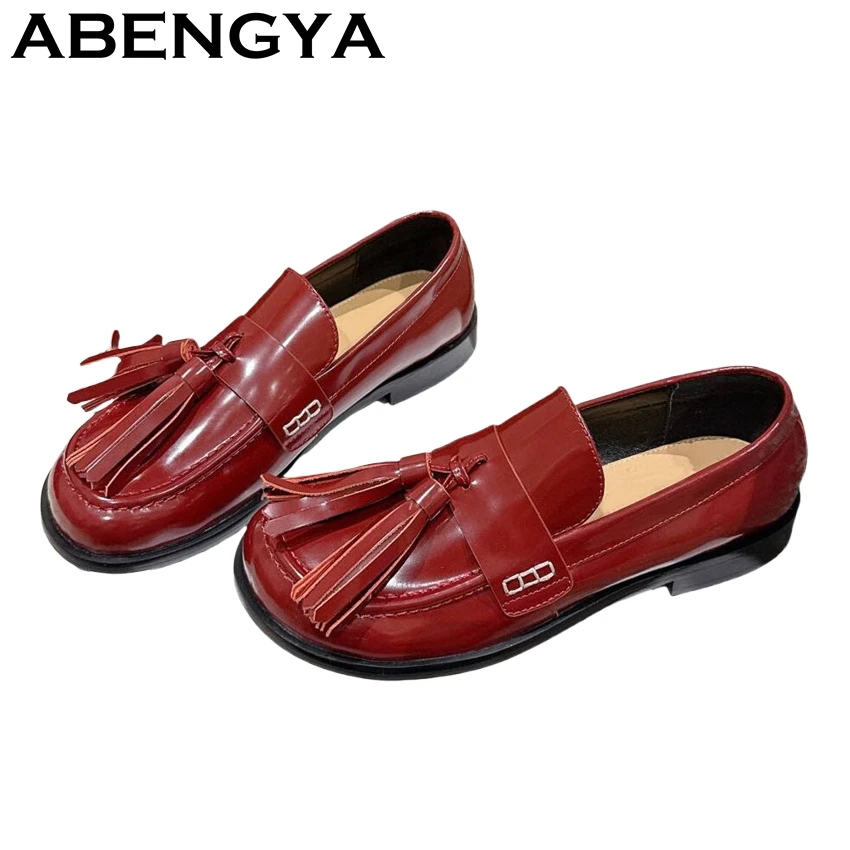 2025 Spring Real Leather Tassels Flat Loafers Shoes Women Round Toe British Style Flat Shoes Casual Walking Single Shoes Femme
2025 Spring Real Leather Tassels Flat Loafers Shoes Women Round Toe British Style Flat Shoes Casual Walking Single Shoes Femme