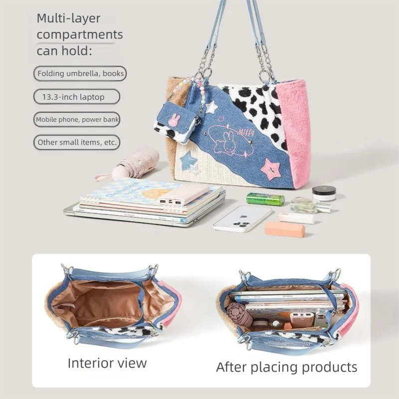 Miffy Shoulder Bag Cartoon Kawaii Miffy Plush Student Tote Bag Class Commuting Y2K Handbag Large Capacity Best Friend Gift
Miffy Shoulder Bag Cartoon Kawaii Miffy Plush Student Tote Bag Class Commuting Y2K Handbag Large Capacity Best Friend Gift