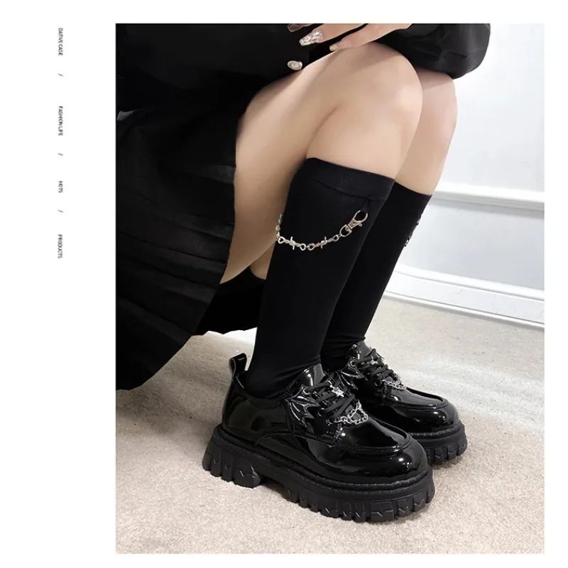 New Devil Bat Wings Gothic Women's Shoes Thick Bottom Waterproof Platform Metal Chain Punk Wind Fashion Single Autumn
New Devil Bat Wings Gothic Women's Shoes Thick Bottom Waterproof Platform Metal Chain Punk Wind Fashion Single Autumn