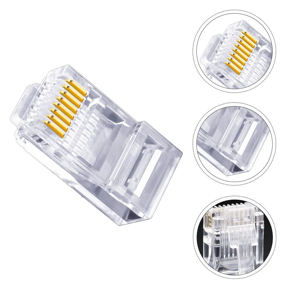 100pcs Ethernet Cable Connector Cat 5E Plug Reinforced Bend Resistant 180 Degree Durable Transparent Pc Material Easy
100pcs Ethernet Cable Connector Cat 5E Plug Reinforced Bend Resistant 180 Degree Durable Transparent Pc Material Easy