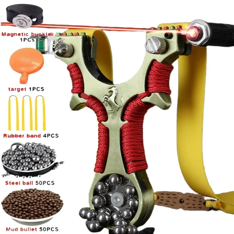 High-power Alloy Slingshot for Outdoor Sports Hunting and Shooting Red Laser Fast Flattening Leather Catapult
High-power Alloy Slingshot for Outdoor Sports Hunting and Shooting Red Laser Fast Flattening Leather Catapult