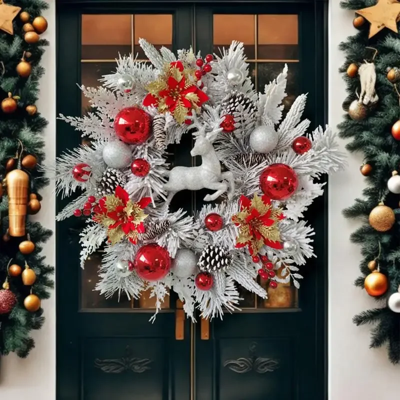Artificial Christmas Elk Wreaths for Front Door Home Decor, Hanging Wreaths Christmas Decoration Garden Decorative Accessories
Artificial Christmas Elk Wreaths for Front Door Home Decor, Hanging Wreaths Christmas Decoration Garden Decorative Accessories