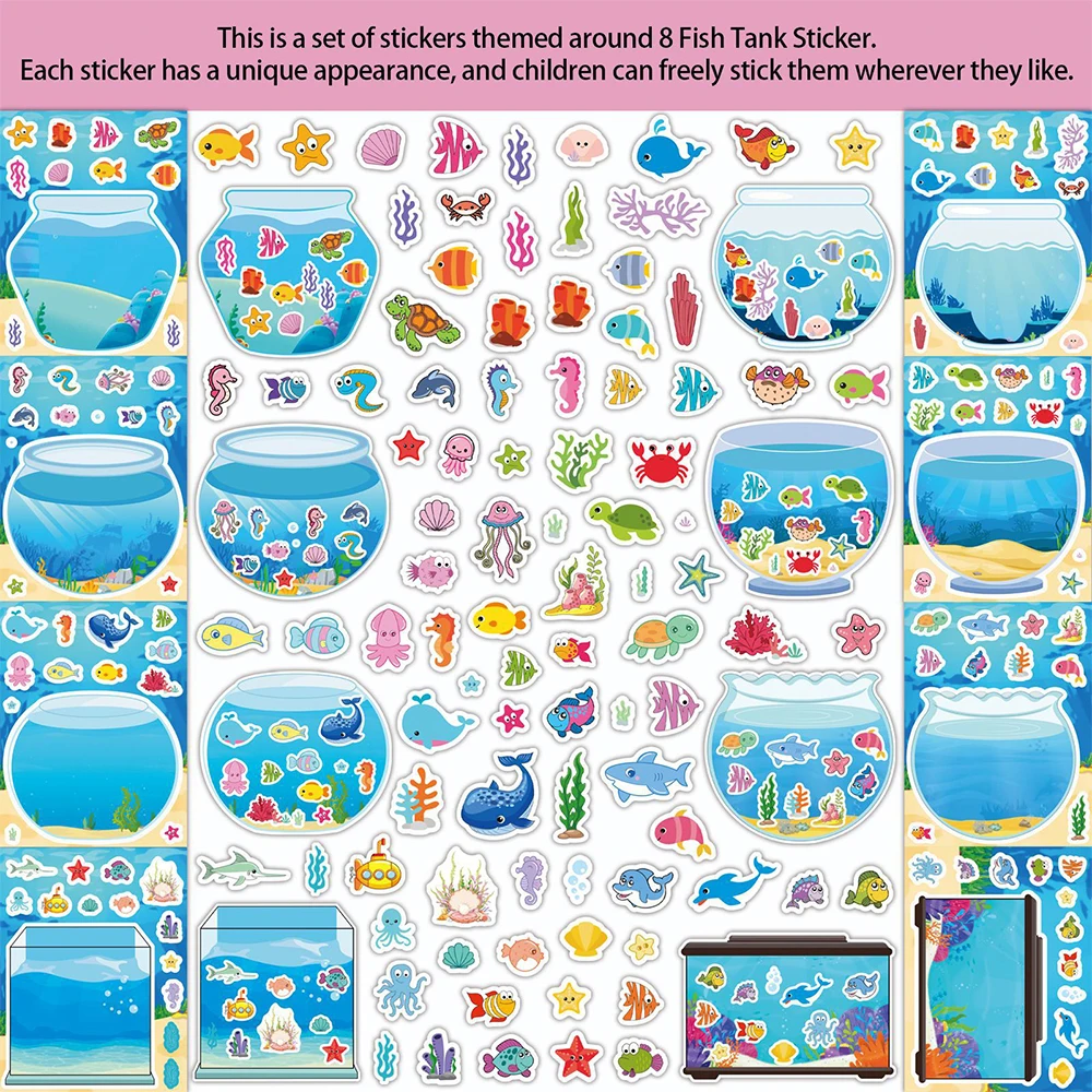 8/16sheets DIY Your Own Fish Tank Stickers Cartoon Cute Sea Fish Decals for Suitcase Laptop Guitar Children Creative Toy Sticker
8/16sheets DIY Your Own Fish Tank Stickers Cartoon Cute Sea Fish Decals for Suitcase Laptop Guitar Children Creative Toy Sticker