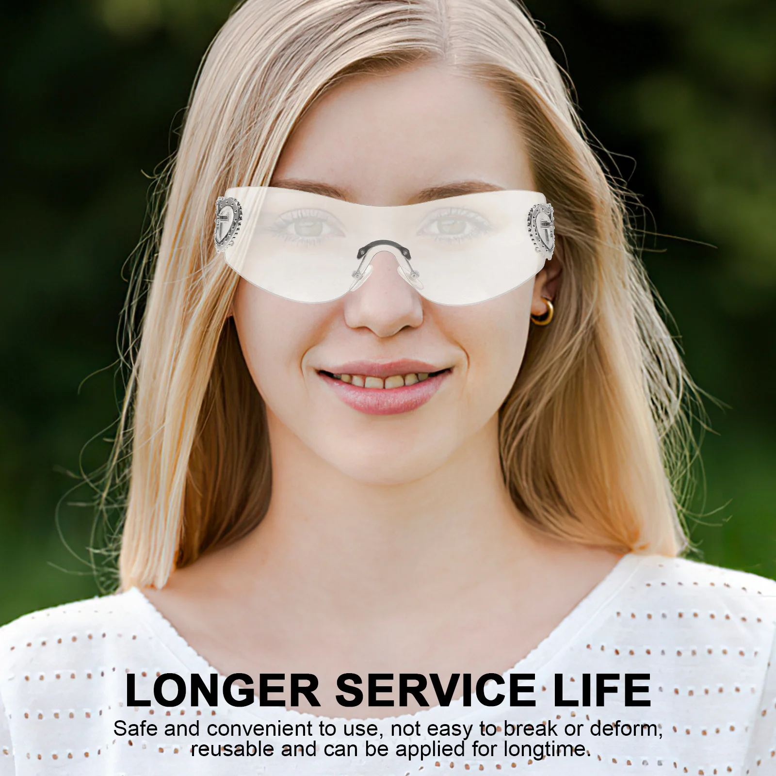 Frameless White Women Heart Shaped Glasses Props Rimless Heart Sunglasses Party Party Props Accessories Trendy
Frameless White Women Heart Shaped Glasses Props Rimless Heart Sunglasses Party Party Props Accessories Trendy
