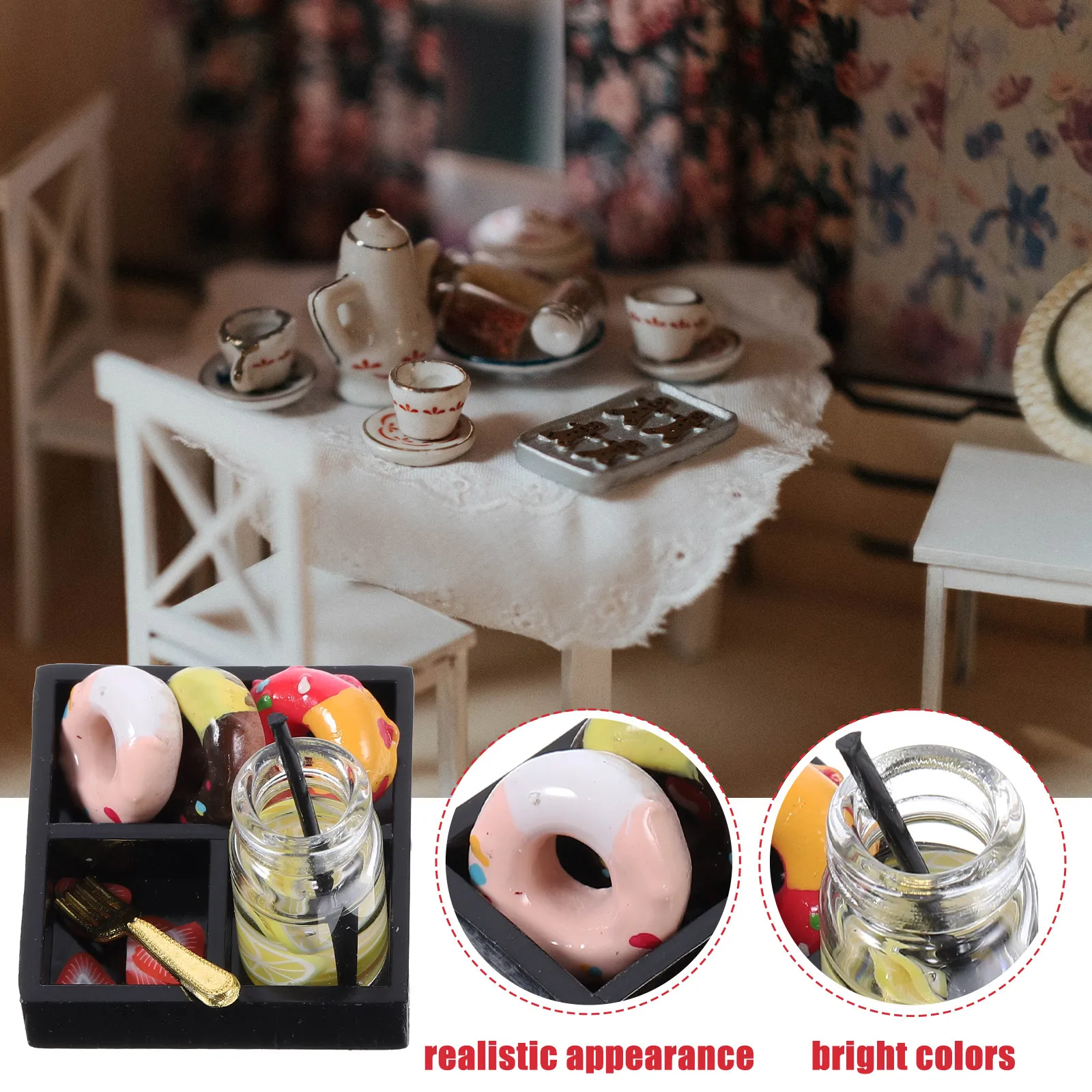 1Set Mini Afternoon Tea Sweet Donut Simulation Snack Decorative Miniature Fake Food for Dollhouse Micro Landscape Accessory
1Set Mini Afternoon Tea Sweet Donut Simulation Snack Decorative Miniature Fake Food for Dollhouse Micro Landscape Accessory
