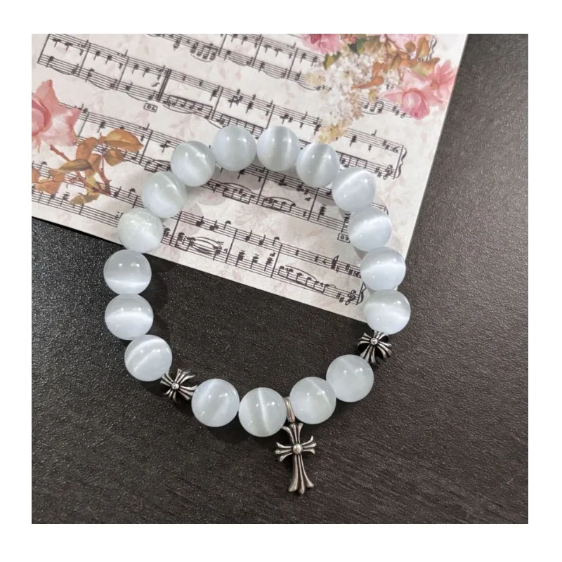 Fashion Trend Versatile Simple High Value Temperament Cross Silver Obsidian Opal Couple Bracelet
Fashion Trend Versatile Simple High Value Temperament Cross Silver Obsidian Opal Couple Bracelet