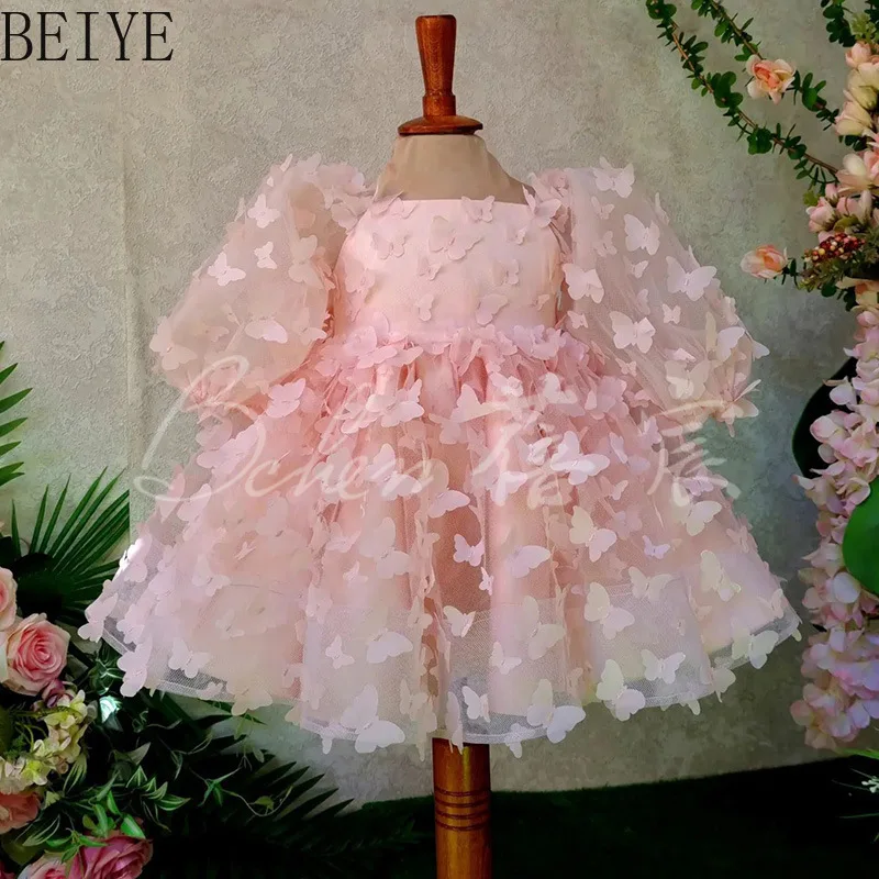 Luxury Square Neck Kids Formal Dress 3D Butterfly Puffy Bubble Sleeve Tulle Gown Baby Girl Baptism Flower Princess Outfit
Luxury Square Neck Kids Formal Dress 3D Butterfly Puffy Bubble Sleeve Tulle Gown Baby Girl Baptism Flower Princess Outfit