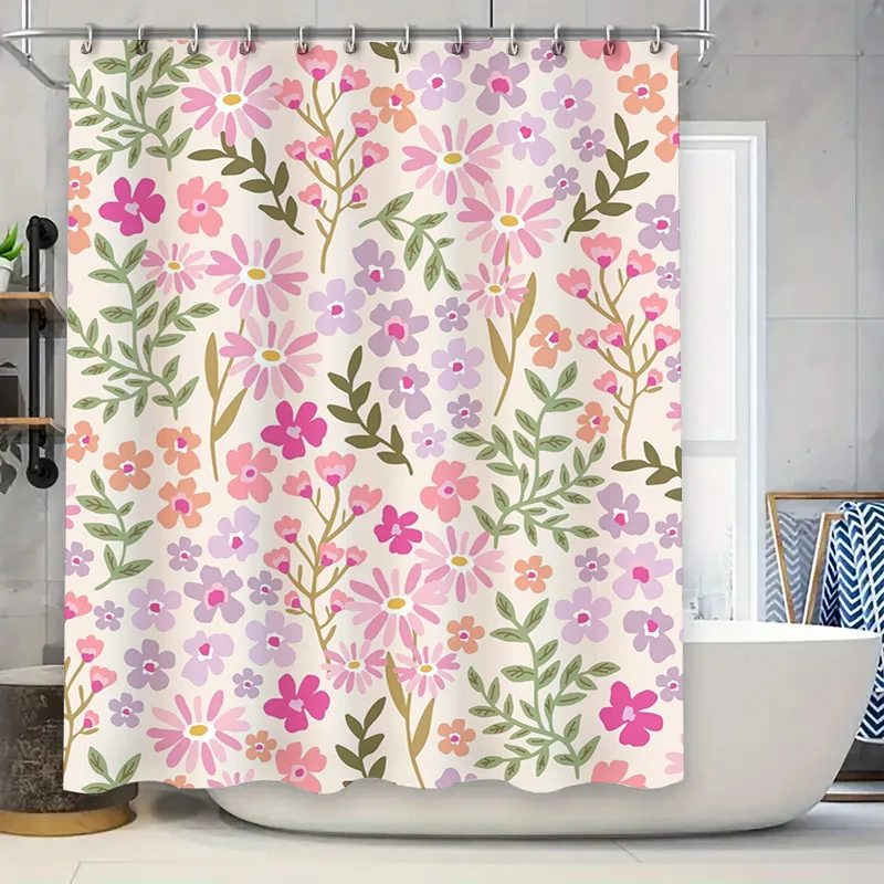 Pink Floral Printed Shower Curtain Polyester Fabric Waterproof Bath Accessories Decorative Home Decor Customizable Size Availabl
Pink Floral Printed Shower Curtain Polyester Fabric Waterproof Bath Accessories Decorative Home Decor Customizable Size Availabl