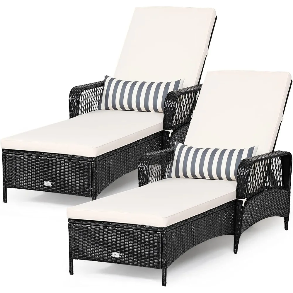 Patio Wicker Chaise Lounge Chair,Outdoor Rattan Reclining Chaise w/ 6-Gear Adjustable Backrest, Thick Padded
Patio Wicker Chaise Lounge Chair,Outdoor Rattan Reclining Chaise w/ 6-Gear Adjustable Backrest, Thick Padded