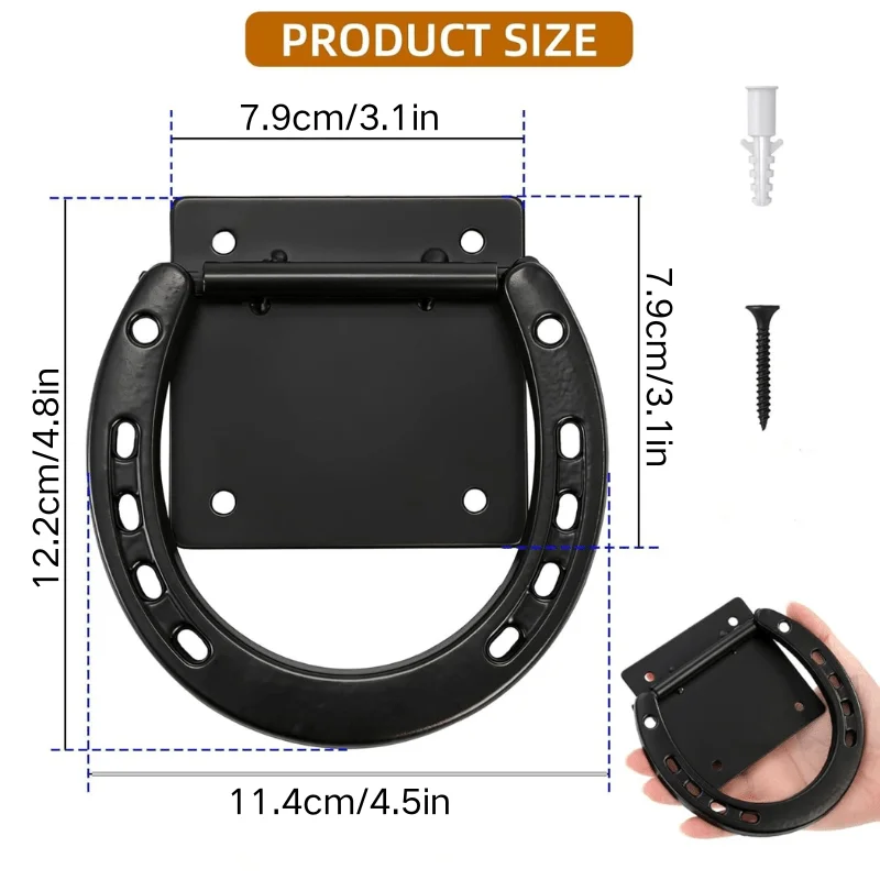 Heavy Duty Horse Cross Tie Ring, Solid Steel Tie Down Ring with Mounting Screws for Barn, Stall & Trailer
Heavy Duty Horse Cross Tie Ring, Solid Steel Tie Down Ring with Mounting Screws for Barn, Stall & Trailer