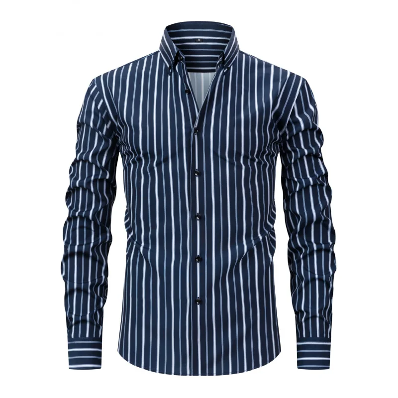 Striped Long Sleeve Turn-Down Collar Men's Shirt High-End Men's Shirt Wholesale
Striped Long Sleeve Turn-Down Collar Men's Shirt High-End Men's Shirt Wholesale