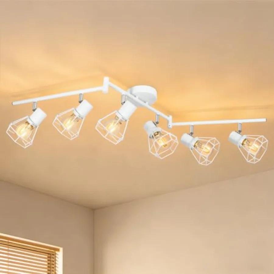 6-Light Track Lighting Directional Ceiling Track Light Fixture White Farmhouse Spotlight Indoor for Kitchen Bedroom Living Room
6-Light Track Lighting Directional Ceiling Track Light Fixture White Farmhouse Spotlight Indoor for Kitchen Bedroom Living Room
