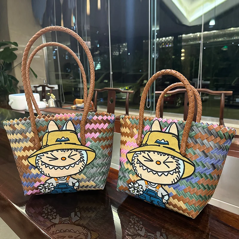 New Popmart Labubu Large Capacity Shoulder Bags Women Woven Crochet Bag Knitting Handbags Female Shopping Tote Bags
New Popmart Labubu Large Capacity Shoulder Bags Women Woven Crochet Bag Knitting Handbags Female Shopping Tote Bags