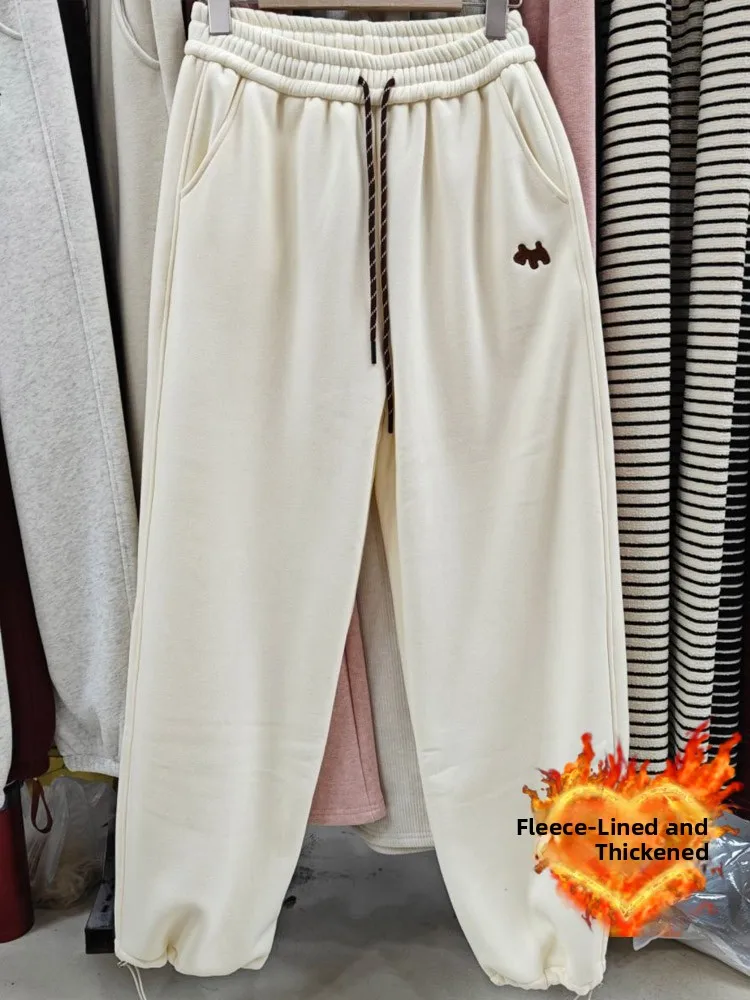 Thiened Fce Wide Leg Pants Women's Embroidered Straight Loose Slimming Sports Casual Long Trousers Dstring Waist
Thiened Fce Wide Leg Pants Women's Embroidered Straight Loose Slimming Sports Casual Long Trousers Dstring Waist