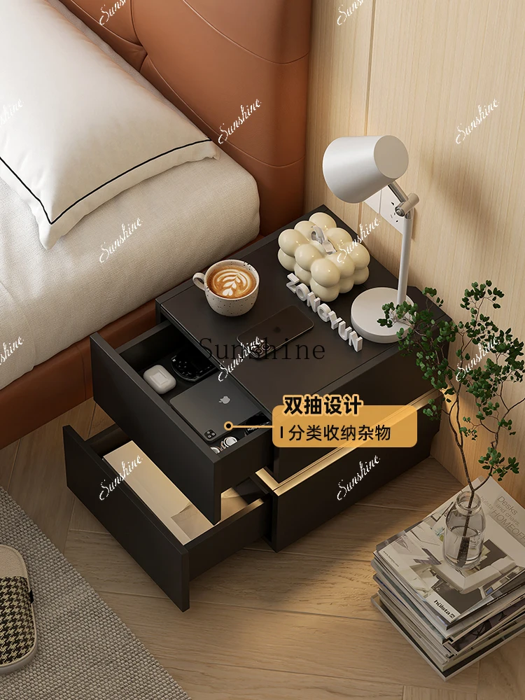 Modern minimalist smart wireless charging bedside cabinet with ambient light FT
Modern minimalist smart wireless charging bedside cabinet with ambient light FT