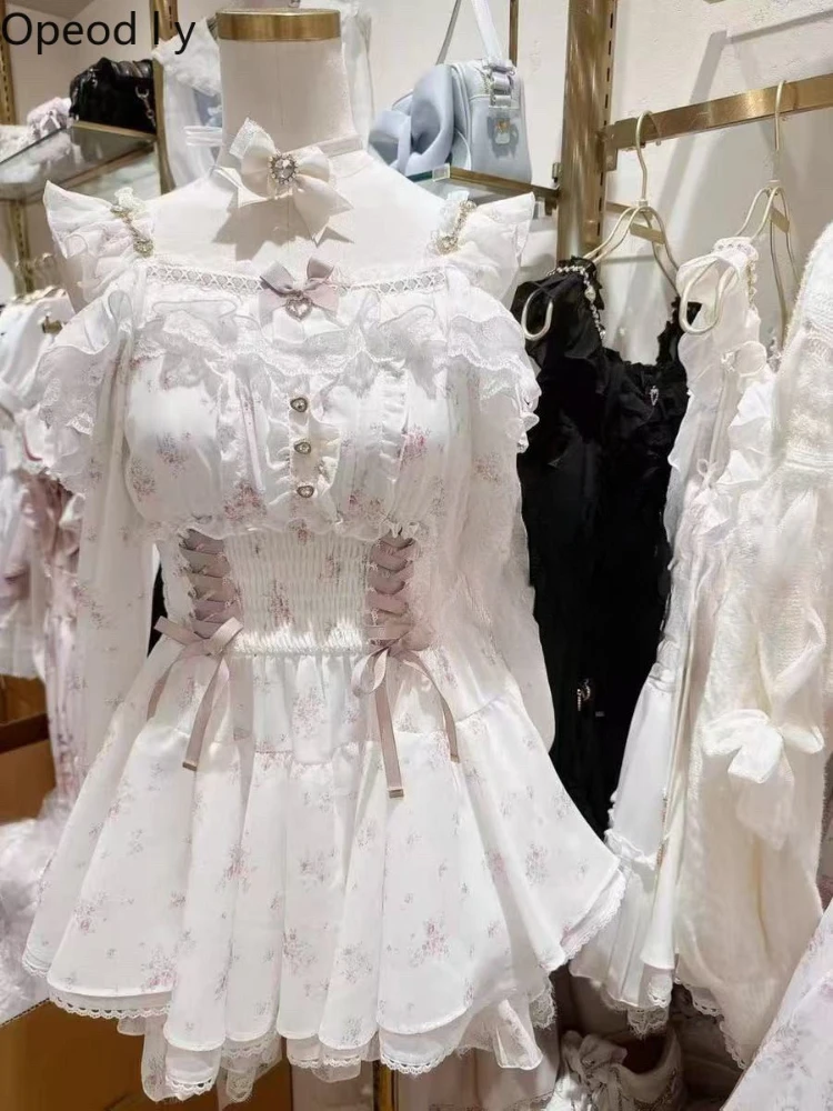 Japanese Mass-produced Floral Chiffon Liz New Women's Dress Set Off-the-shoulder Fairy Suspender Lolita Dress Shorts Two-piece
Japanese Mass-produced Floral Chiffon Liz New Women's Dress Set Off-the-shoulder Fairy Suspender Lolita Dress Shorts Two-piece