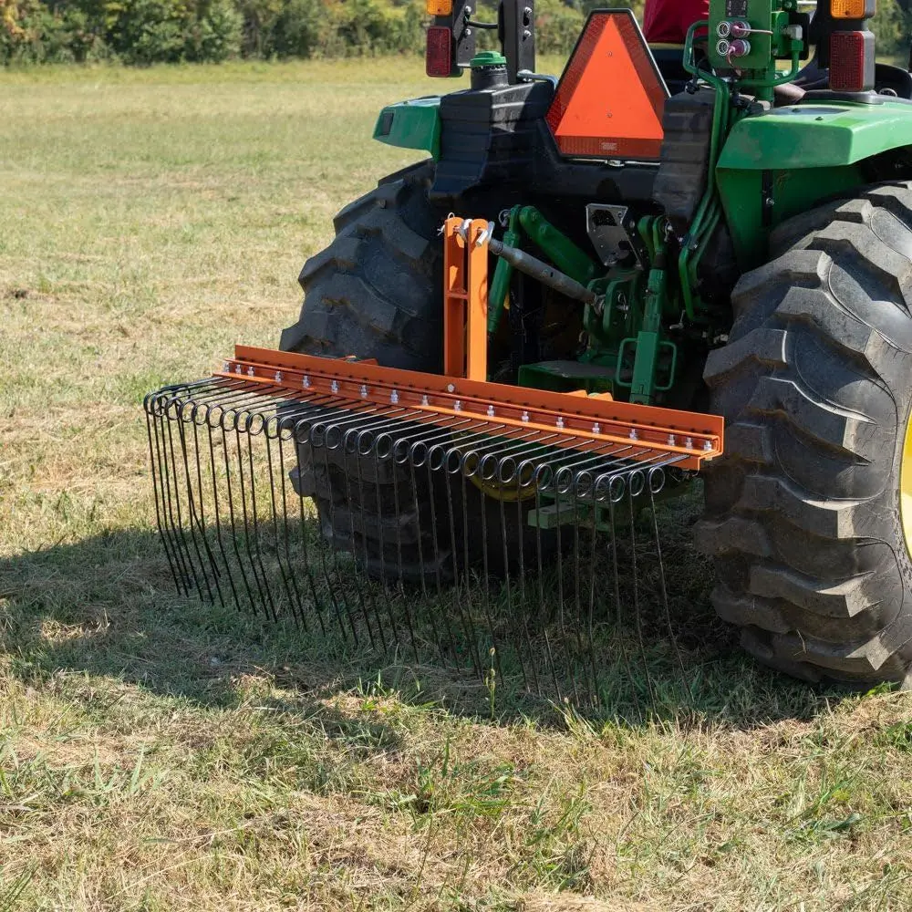 6-Foot Drag-Behind Category 1 Tractor Rake with Coil Spring Tines
6-Foot Drag-Behind Category 1 Tractor Rake with Coil Spring Tines