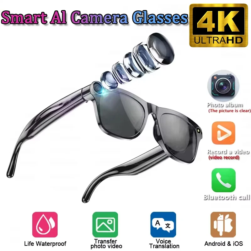 4K HD AI Smart Glasses Chat 260Mah Battery Voice Assistant Control GPT 100MP Camera Bluetooth Call Smart Glasses 2025 NEW
4K HD AI Smart Glasses Chat 260Mah Battery Voice Assistant Control GPT 100MP Camera Bluetooth Call Smart Glasses 2025 NEW