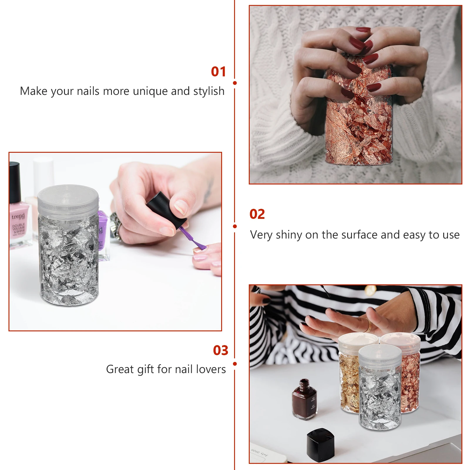 3Pcs Gold Foil Paper Metallic Nail Foil for Nail Art Decoration Festival Party Nail Glitter
3Pcs Gold Foil Paper Metallic Nail Foil for Nail Art Decoration Festival Party Nail Glitter