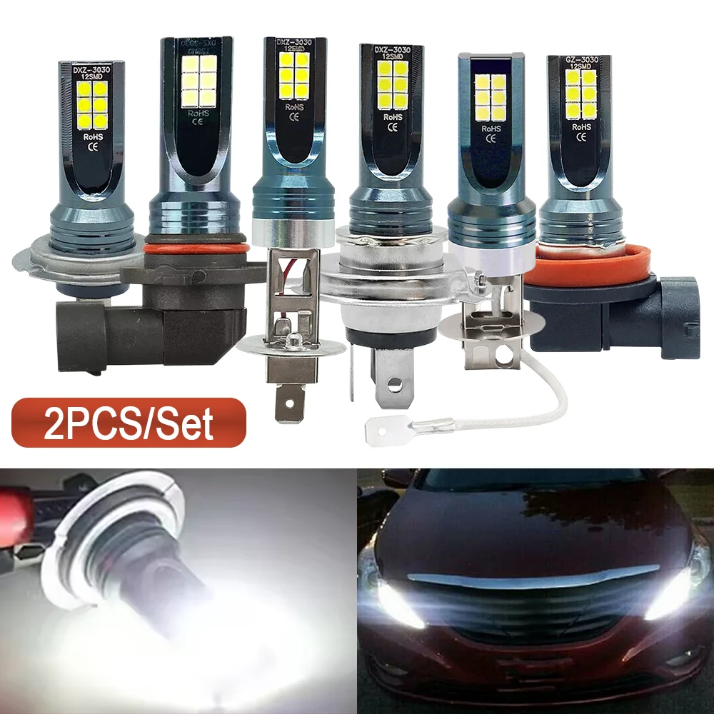 White LED Auto Fog Lights Car Headlight Bulbs 12V Driving Running Lamps Replacement Aluminum Housing Plug Play 3030 H11 H8 H7 H9
White LED Auto Fog Lights Car Headlight Bulbs 12V Driving Running Lamps Replacement Aluminum Housing Plug Play 3030 H11 H8 H7 H9