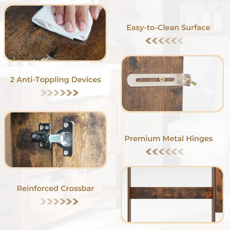 Over the Toilet Storage Cabinet with Toilet Paper Holder-Rustic Brown
Over the Toilet Storage Cabinet with Toilet Paper Holder-Rustic Brown