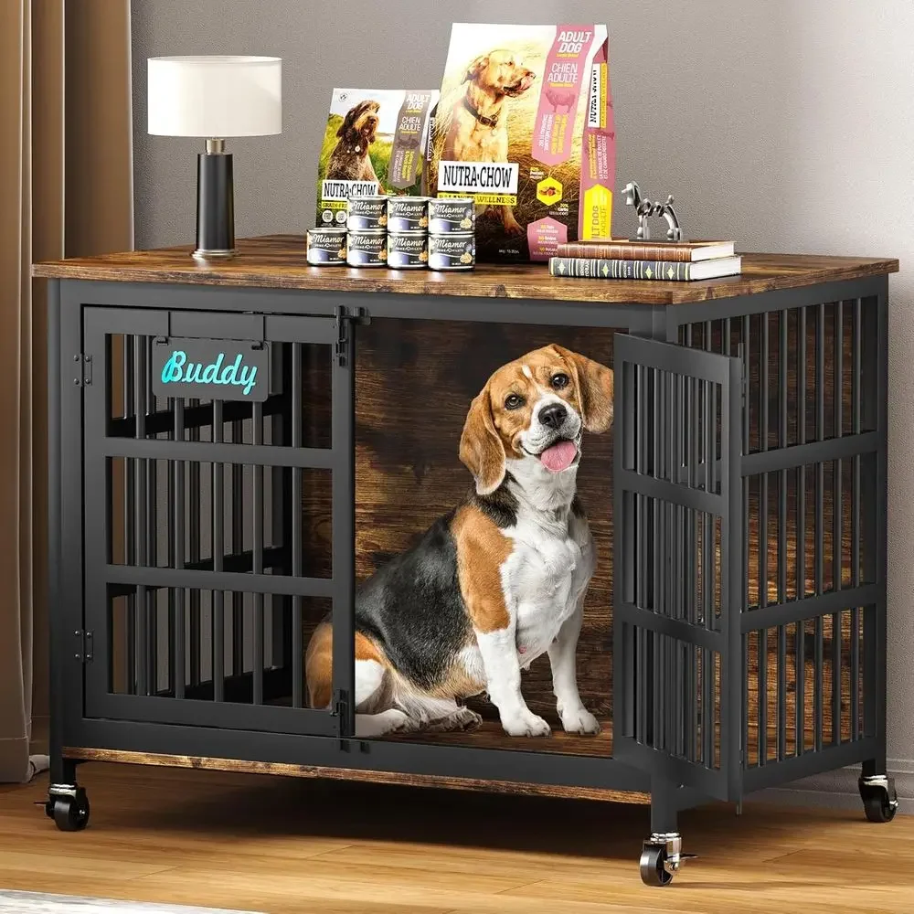 Sturdy Metal Dog Crate for Medium Dogs, Indoor Use, with Name Tag, Suitable as TV Stand or End TableTime-limited
Sturdy Metal Dog Crate for Medium Dogs, Indoor Use, with Name Tag, Suitable as TV Stand or End TableTime-limited