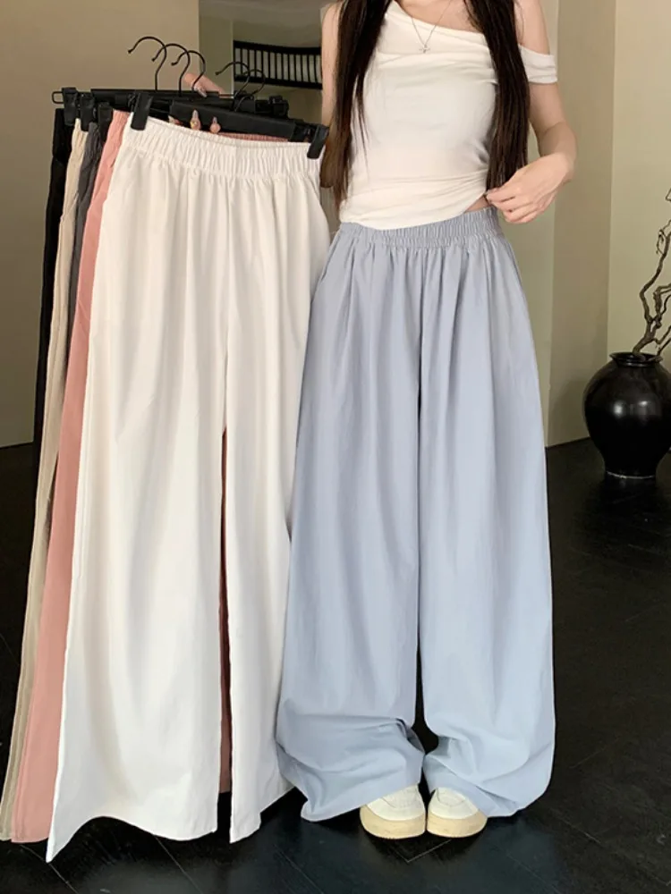 plus Size Loose Fit Casual Pants Elastic Waist Slimming Wide Leg Pants Korean Style Lazy Fashion Women's Summer New Arrival
plus Size Loose Fit Casual Pants Elastic Waist Slimming Wide Leg Pants Korean Style Lazy Fashion Women's Summer New Arrival