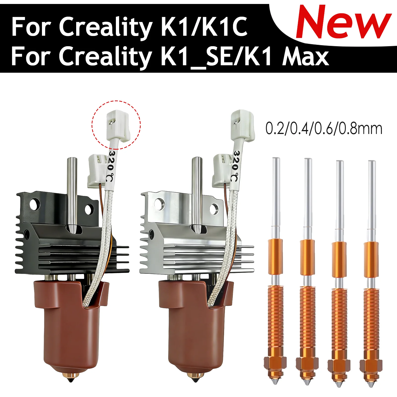 Новая версия 2026 года: Комплект хотэндов для серии Creality K1 | Улучшенные сопла и радиаторы для K1/K1C/K1 SE/K1 MAX | Запчасти для 3D-принтеров
Новая версия 2026 года: Комплект хотэндов для серии Creality K1 | Улучшенные сопла и радиаторы для K1/K1C/K1 SE/K1 MAX | Запчасти для 3D-принтеров