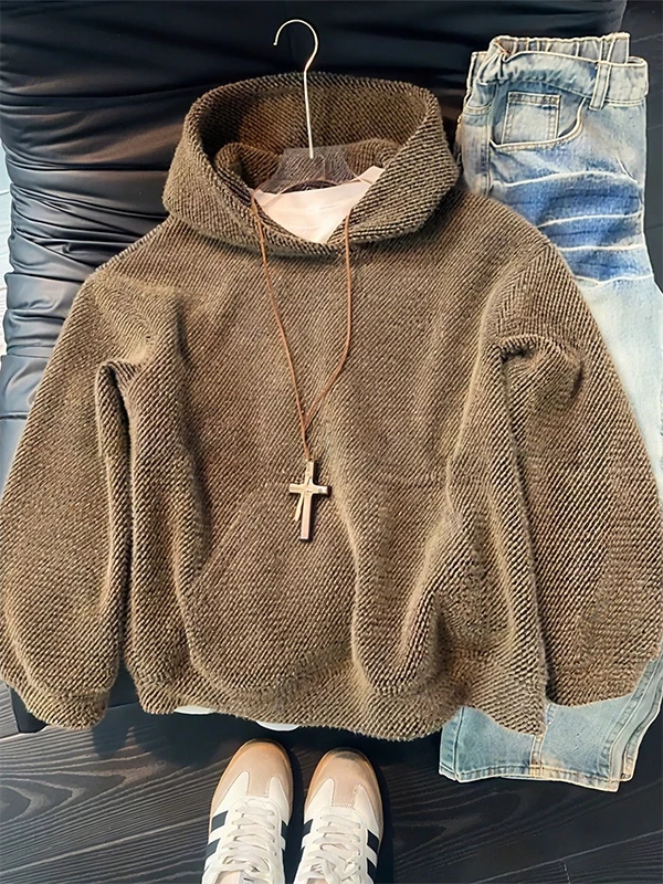 Brown Diagonal Stripe Fce Hoodie Men's Knitted Brued Heavyweight Retro Design Comfortable Long Sve Sweatirt
Brown Diagonal Stripe Fce Hoodie Men's Knitted Brued Heavyweight Retro Design Comfortable Long Sve Sweatirt