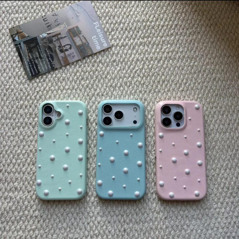 Fashion iPhone case 3 Colors Pearl Decor Phone Case For IPhone 15 16 17 Pro Max Shockproof Protective Cover Sweet Style
Fashion iPhone case 3 Colors Pearl Decor Phone Case For IPhone 15 16 17 Pro Max Shockproof Protective Cover Sweet Style
