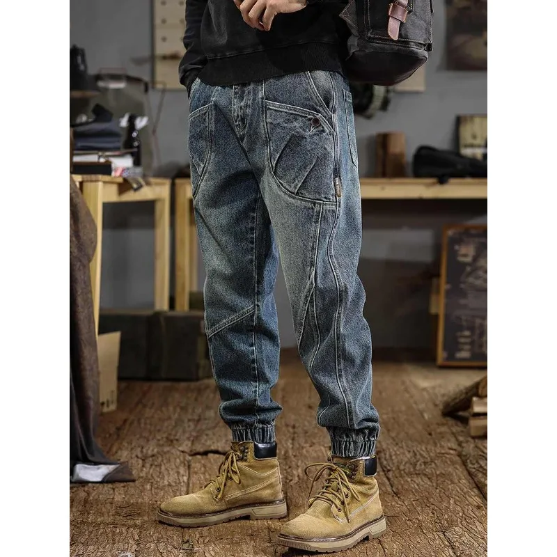 Luxury Brand Copy Clothes Retro Washed Tooling Jeans Men's Autumn New Trendy Brand Tied Feet Splicing Harlan Casual Trousers
Luxury Brand Copy Clothes Retro Washed Tooling Jeans Men's Autumn New Trendy Brand Tied Feet Splicing Harlan Casual Trousers