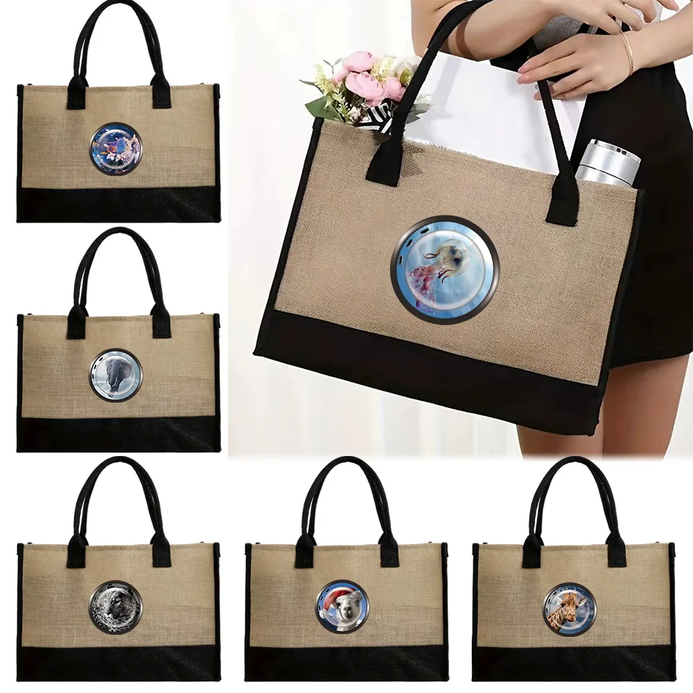 High Quality Shopping Bags Women Jute Bag Tote Handbags Portable Eco Big Capacity Beach Storage Bag Original Window Printing
High Quality Shopping Bags Women Jute Bag Tote Handbags Portable Eco Big Capacity Beach Storage Bag Original Window Printing