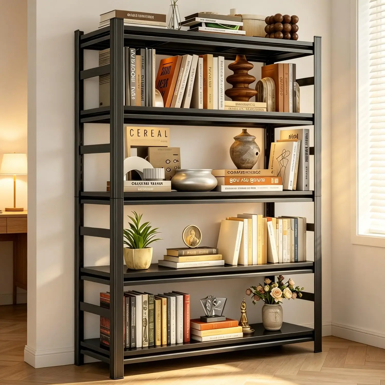 5Tier 72"Metal Bookshelf 1500LBS Adjustable Storage Shelf Home Office 72x35x16in, Customized
5Tier 72"Metal Bookshelf 1500LBS Adjustable Storage Shelf Home Office 72x35x16in, Customized