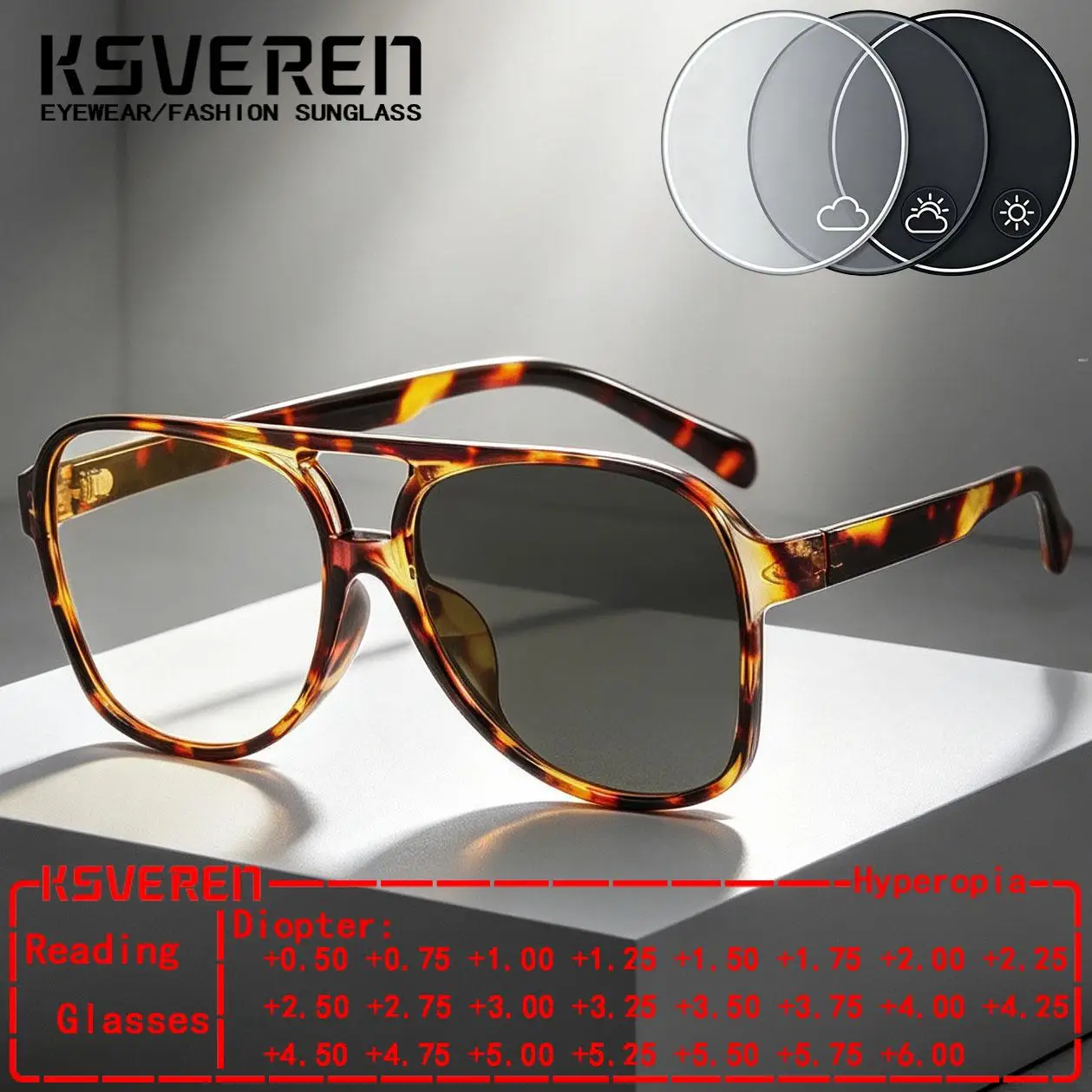 Large Frame Square Photochromic Reading Glasses Men Women Color Changing Single Focus Presbyopic Eyewear Customize Diopter
Large Frame Square Photochromic Reading Glasses Men Women Color Changing Single Focus Presbyopic Eyewear Customize Diopter
