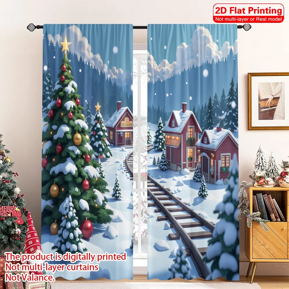 2pcs 2D flat printing Merry Christmas Popular Drapes Christmas Village Train Scene_b Polyester Without Electricity Festive
2pcs 2D flat printing Merry Christmas Popular Drapes Christmas Village Train Scene_b Polyester Without Electricity Festive