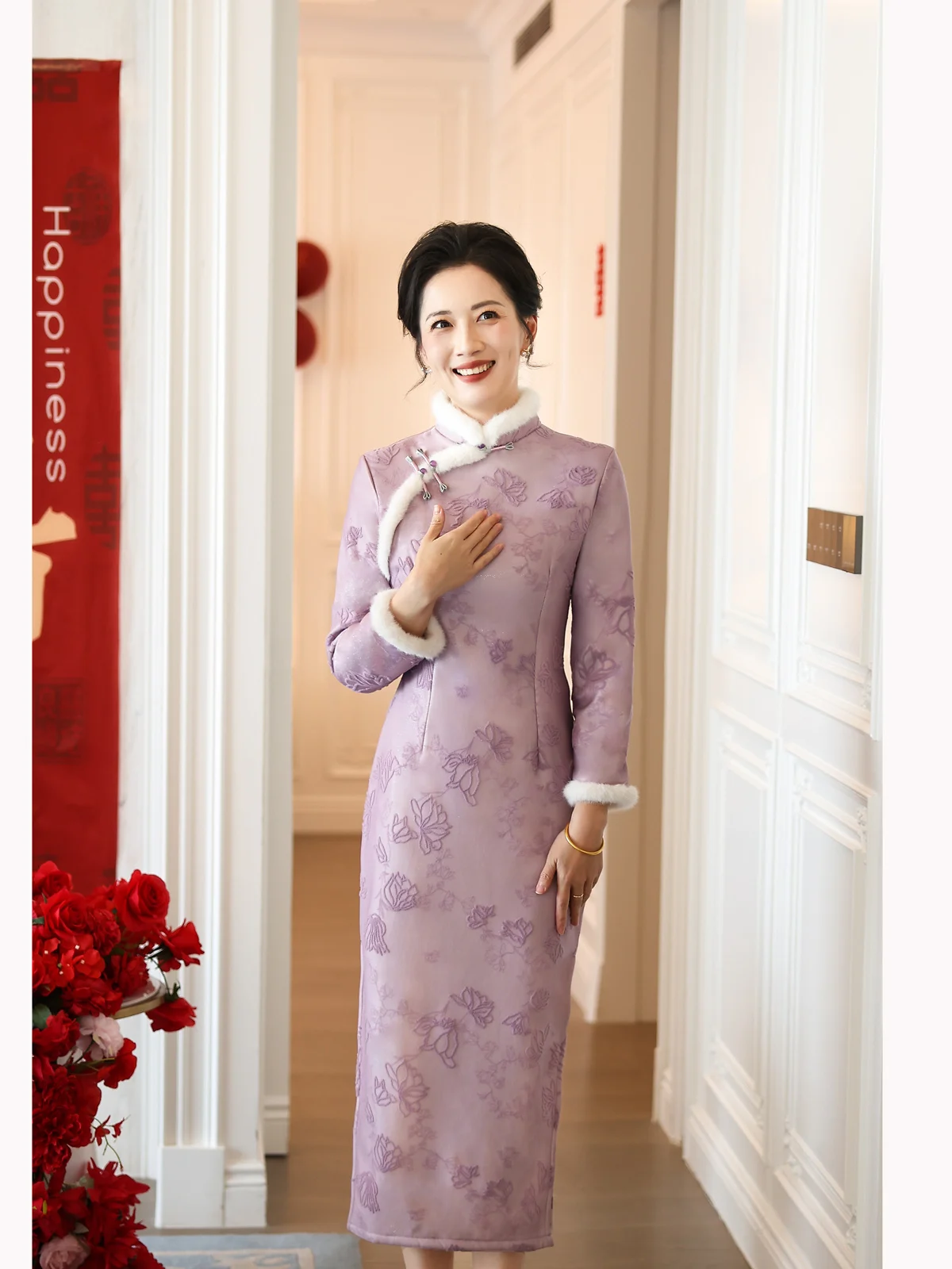 Ele Purple Wedding Dr Women's Long Qipao Fro Thiened Fce Winter New Sle Wedding Banquet Gown Low Slit
Ele Purple Wedding Dr Women's Long Qipao Fro Thiened Fce Winter New Sle Wedding Banquet Gown Low Slit