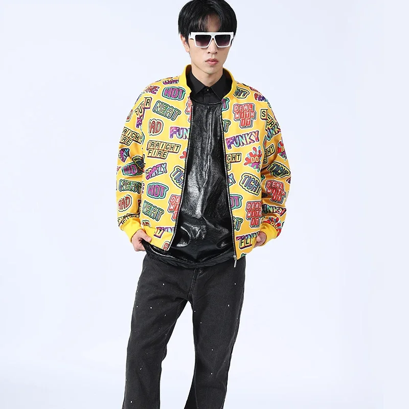 Men Jazz Dance Costume Singer Yellow Jacket Hip Hop Dance Baseball Wear Bar Nightclub Dj Ds Stage Performance Wear XS7422
Men Jazz Dance Costume Singer Yellow Jacket Hip Hop Dance Baseball Wear Bar Nightclub Dj Ds Stage Performance Wear XS7422