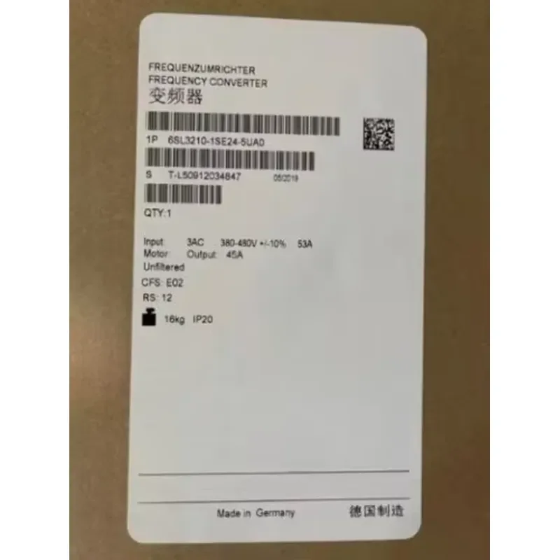 Brand new 6SL3210-1SE24-5UA0 fast delivery
Brand new 6SL3210-1SE24-5UA0 fast delivery