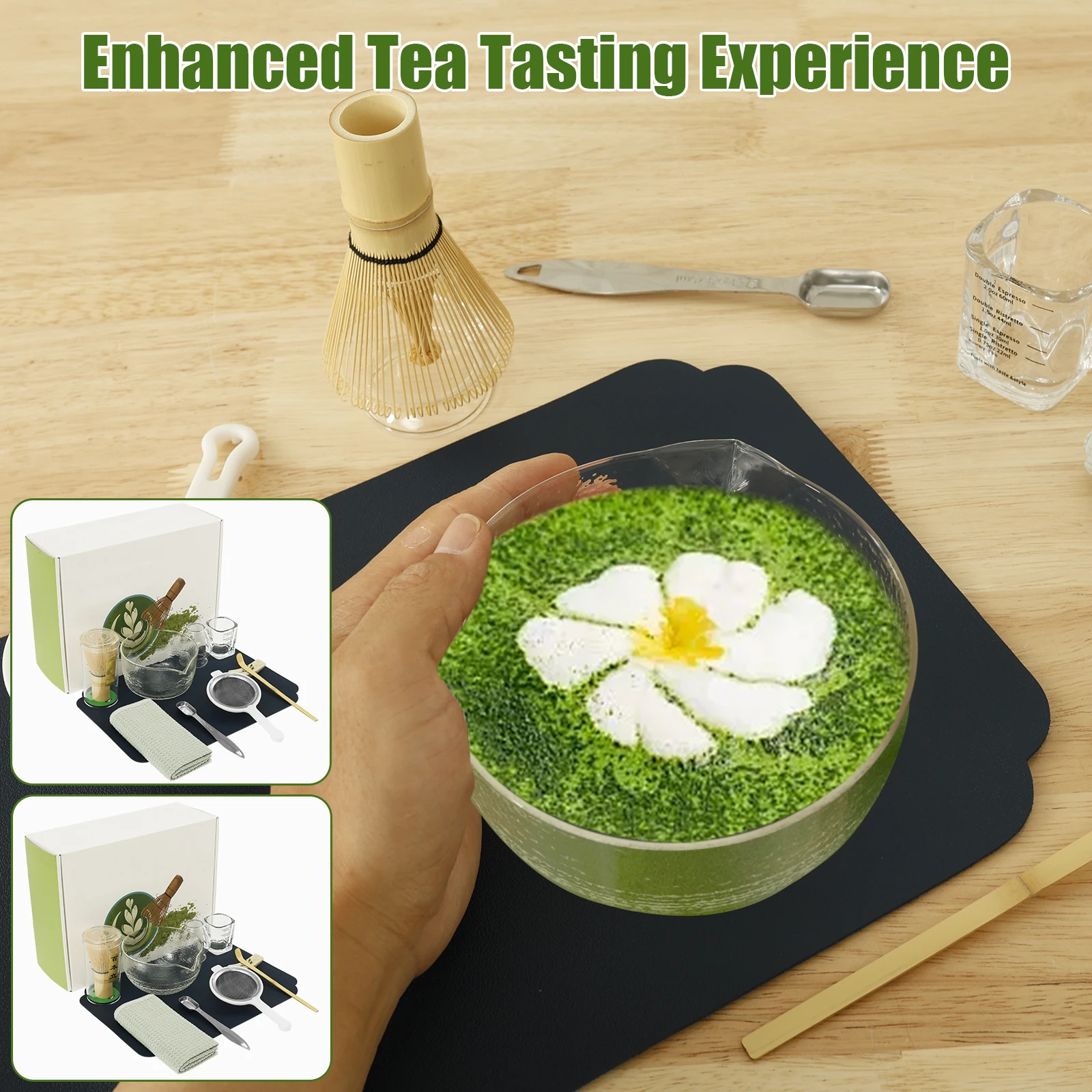 Japanese Glass Matcha Set Handmade Home Matcha Bowl Bamboo Whisk Teaspoon Tea Sets Tea Making Tools Accessories Ceremony
Japanese Glass Matcha Set Handmade Home Matcha Bowl Bamboo Whisk Teaspoon Tea Sets Tea Making Tools Accessories Ceremony
