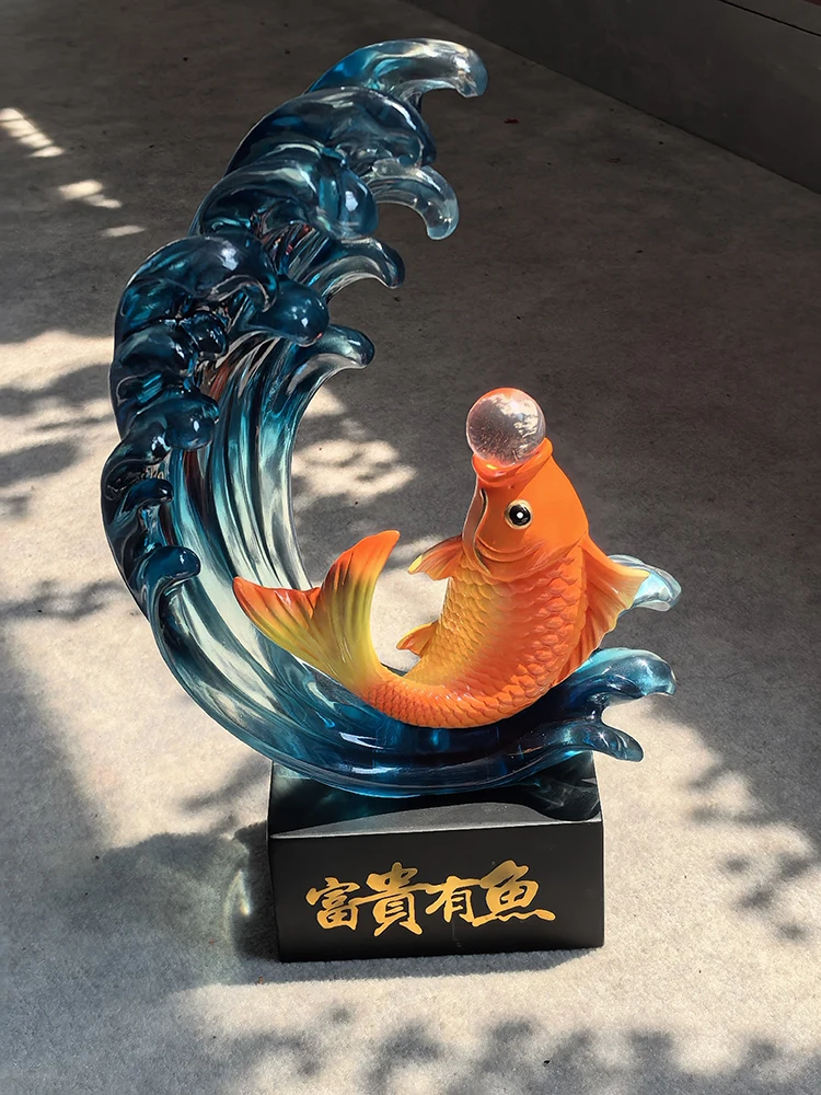 Office Koi Fish Desktop Statuette Decoration Transparent Crafts Sculpture Living Room Wine Cabinet Figurine Decoration Gift
Office Koi Fish Desktop Statuette Decoration Transparent Crafts Sculpture Living Room Wine Cabinet Figurine Decoration Gift