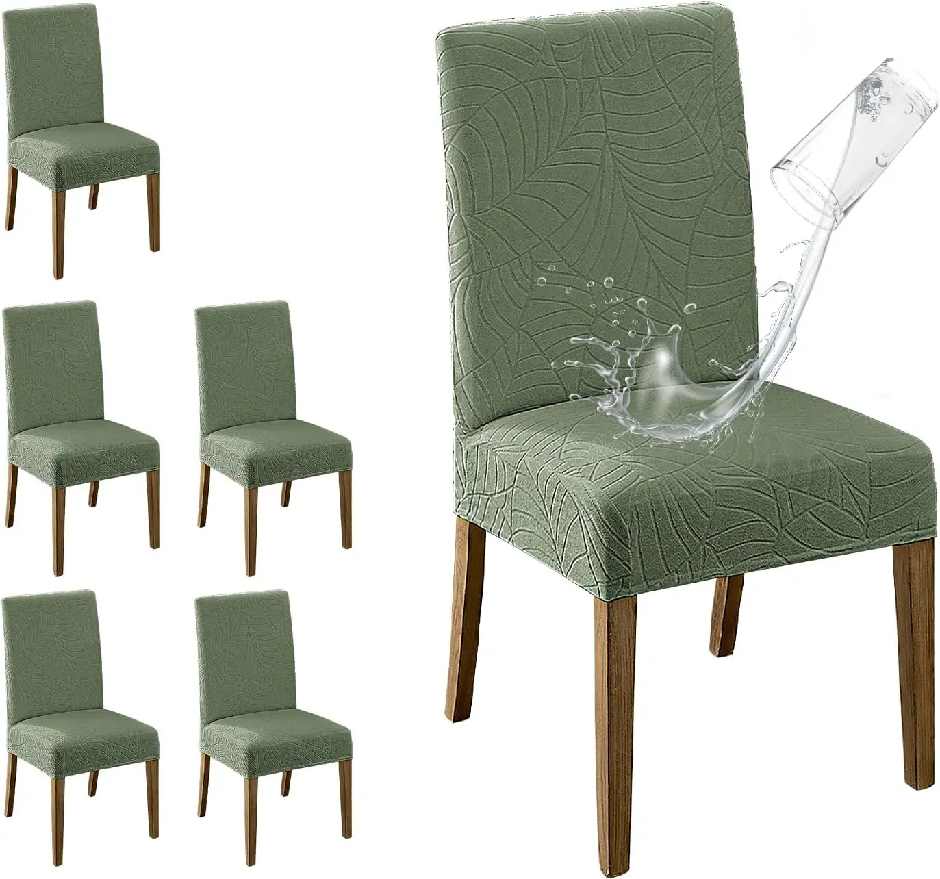 100% Waterproof Dining Room Chair Covers Set Of 6, Super Fit Stretch Jacquard Parson Chairs Slipcovers Removable Washable Chair 
100% Waterproof Dining Room Chair Covers Set Of 6, Super Fit Stretch Jacquard Parson Chairs Slipcovers Removable Washable Chair