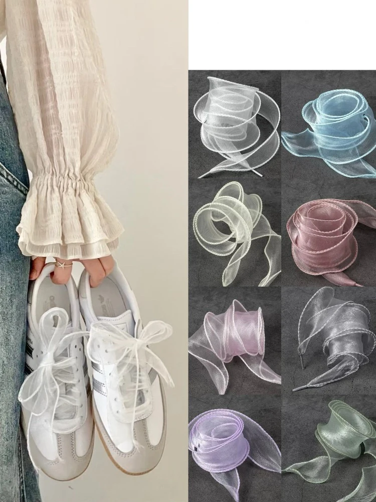 Pastel Multicolor Sheer Organza Ribbon Shoelaces Wavy Fish Tail Bow Shoestrings Dual Use Hair Ribbon Decor For Women White Sneak
Pastel Multicolor Sheer Organza Ribbon Shoelaces Wavy Fish Tail Bow Shoestrings Dual Use Hair Ribbon Decor For Women White Sneak