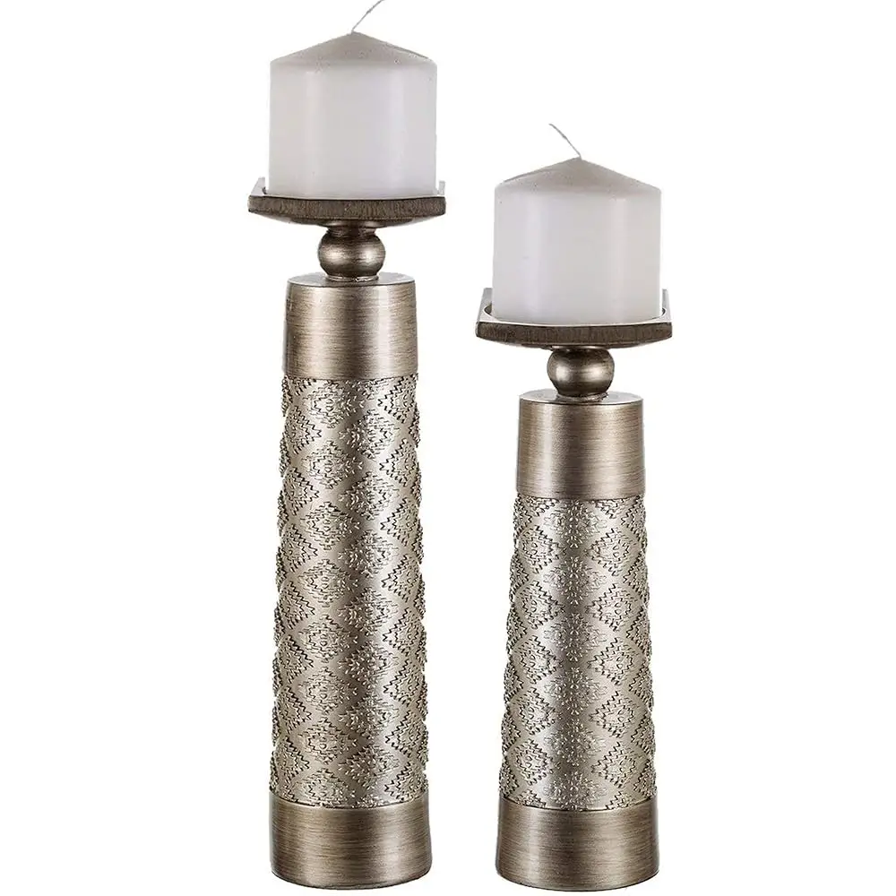 Dublin Silver Decorative Candle Holder Set of 2 - Home Decor Pillar Candle Stand, Coffee Table Mantle Decor centerpieces for
Dublin Silver Decorative Candle Holder Set of 2 - Home Decor Pillar Candle Stand, Coffee Table Mantle Decor centerpieces for