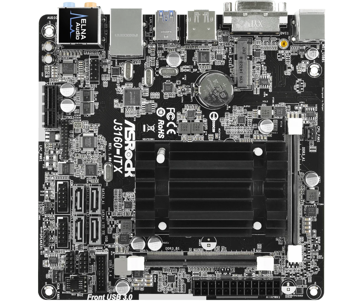 ASROCK J3160-ITX Mini-ITXMotherboard Intel® Quad-Core Processor J3160 DDR3 16GB 1xPCI Express 2.0 D-Sub, HDMI
ASROCK J3160-ITX Mini-ITXMotherboard Intel® Quad-Core Processor J3160 DDR3 16GB 1xPCI Express 2.0 D-Sub, HDMI
