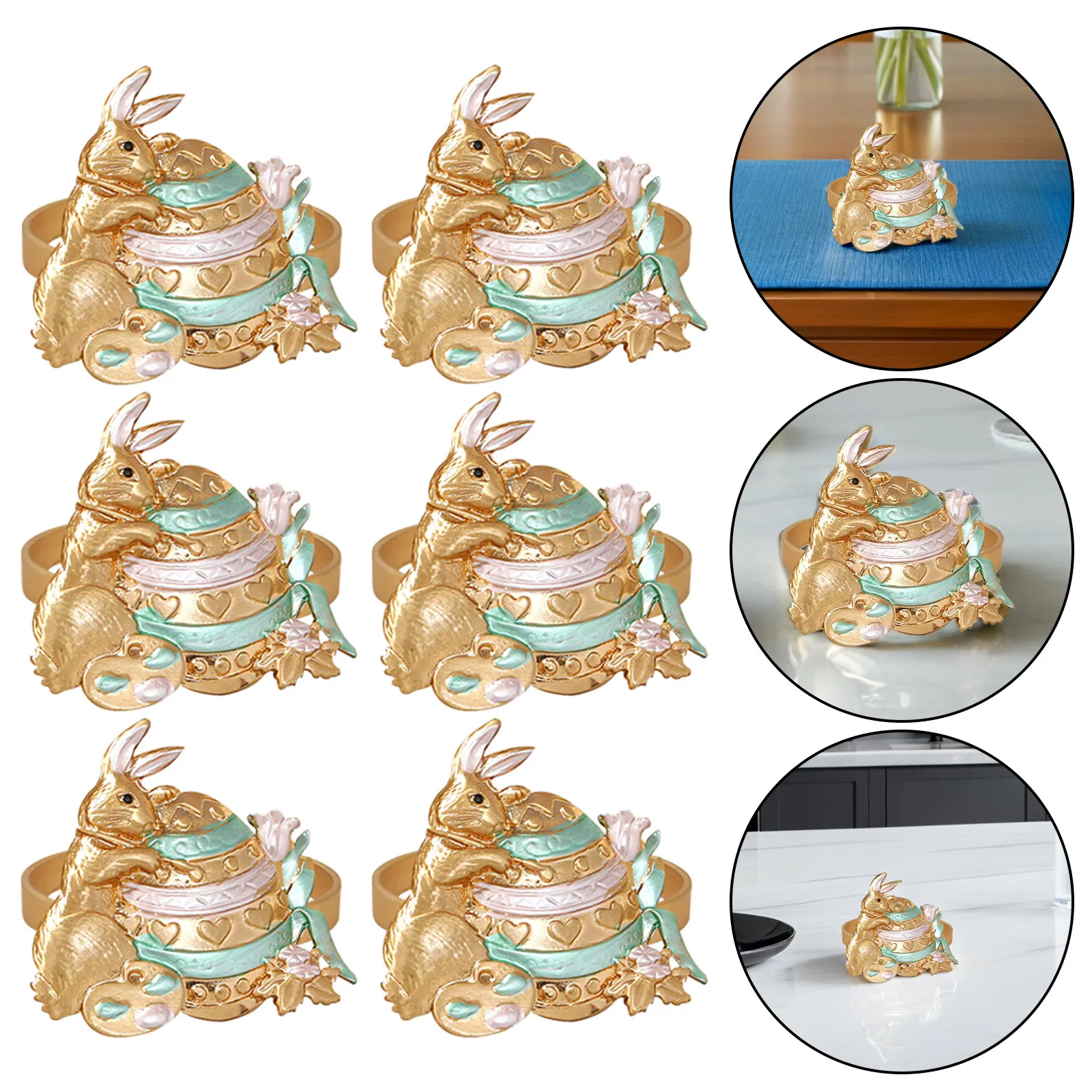 6Pcs Easter Napkin Rings Rabbit Shaped Napkin Buckles for Wedding Holiday Baby Shower Easter Festival Party Table Decoration
6Pcs Easter Napkin Rings Rabbit Shaped Napkin Buckles for Wedding Holiday Baby Shower Easter Festival Party Table Decoration