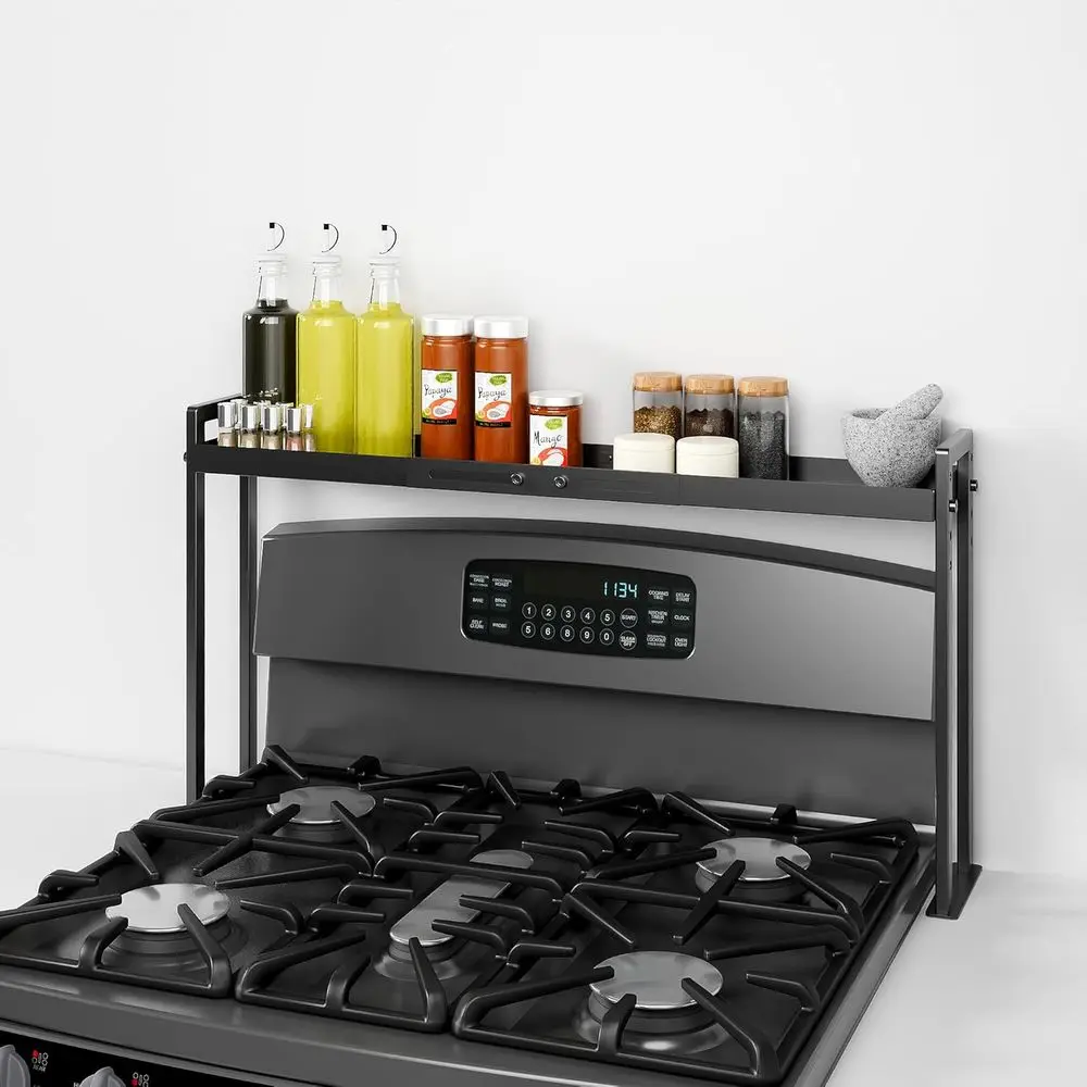 Регулируемая полка для плиты, надплитная полка для кухонной техники – расширяемая 4-уровневая подставка для специй и кухонный органайзер, с противоскользящей металлической конструкцией
Регулируемая полка для плиты, надплитная полка для кухонной техники – расширяемая 4-уровневая подставка для специй и кухонный органайзер, с противоскользящей металлической конструкцией